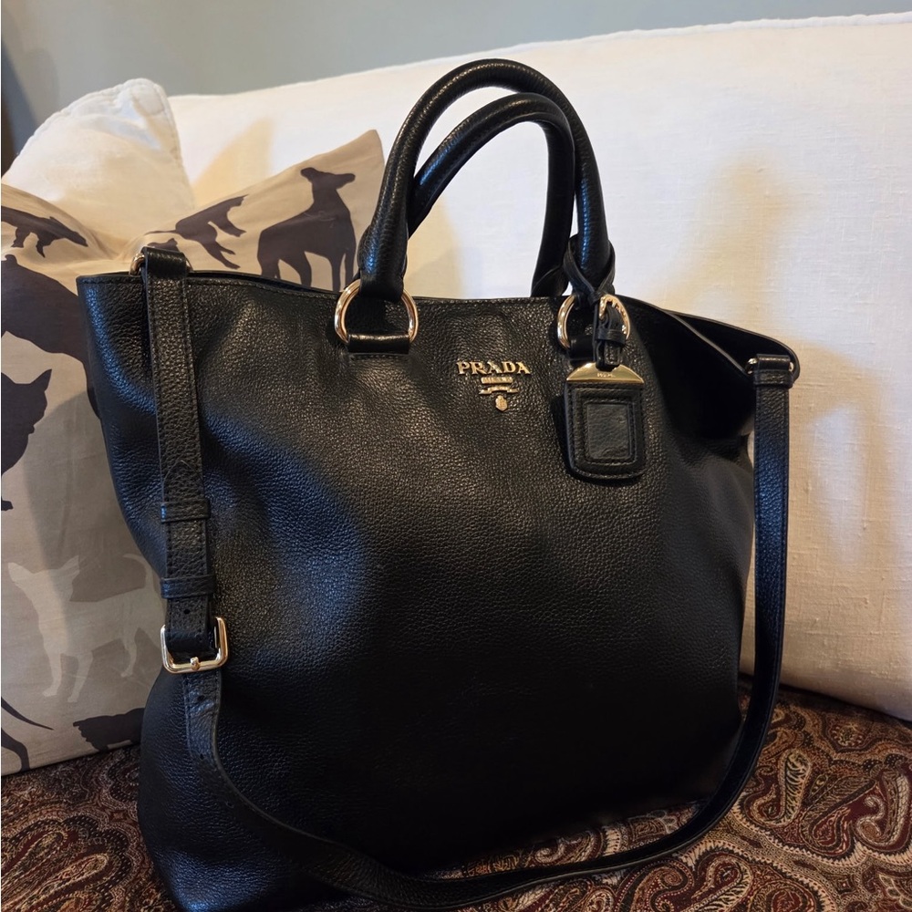 Prada Signature Tote with gold hardware